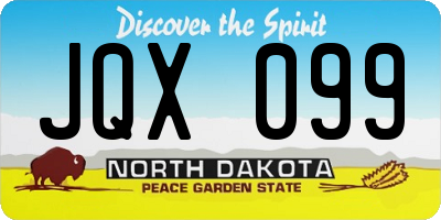 ND license plate JQX099