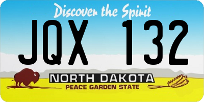 ND license plate JQX132