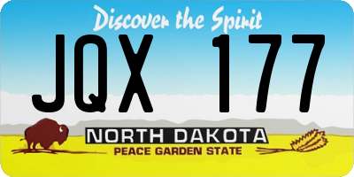 ND license plate JQX177