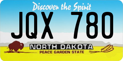 ND license plate JQX780