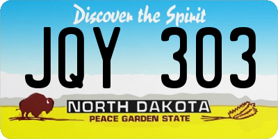 ND license plate JQY303