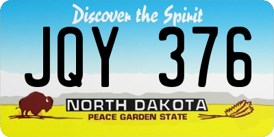 ND license plate JQY376