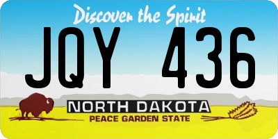 ND license plate JQY436
