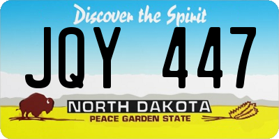 ND license plate JQY447