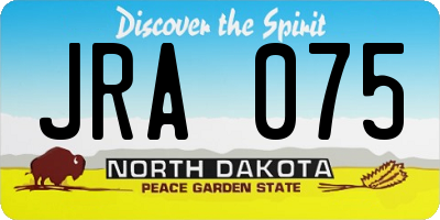 ND license plate JRA075