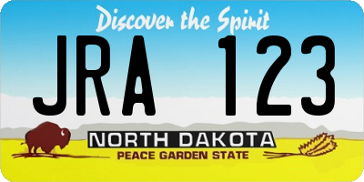 ND license plate JRA123