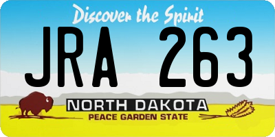 ND license plate JRA263