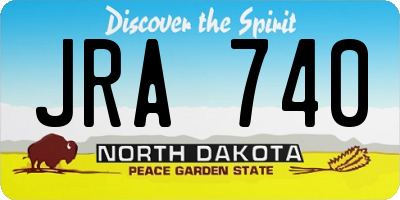 ND license plate JRA740