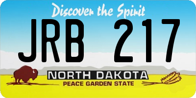 ND license plate JRB217
