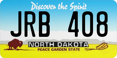 ND license plate JRB408