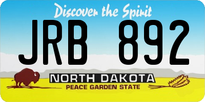 ND license plate JRB892