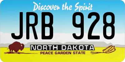 ND license plate JRB928