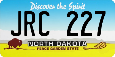 ND license plate JRC227