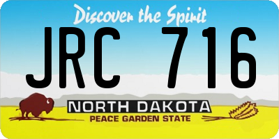 ND license plate JRC716