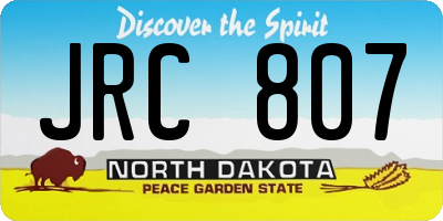 ND license plate JRC807