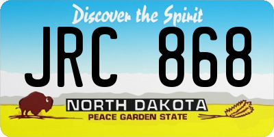 ND license plate JRC868
