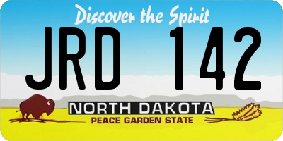 ND license plate JRD142