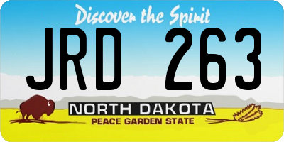 ND license plate JRD263