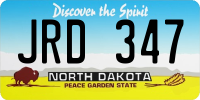 ND license plate JRD347