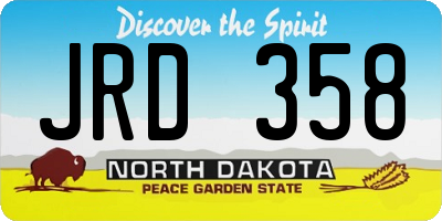 ND license plate JRD358