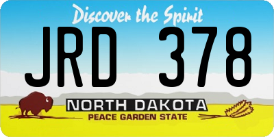 ND license plate JRD378