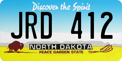 ND license plate JRD412