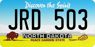 ND license plate JRD503