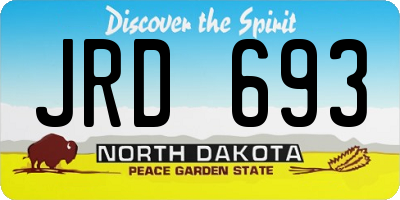 ND license plate JRD693