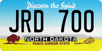 ND license plate JRD700