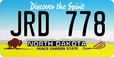 ND license plate JRD778