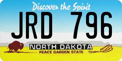 ND license plate JRD796