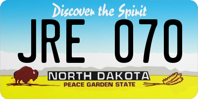 ND license plate JRE070