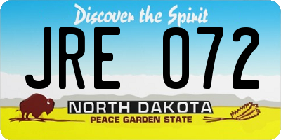 ND license plate JRE072