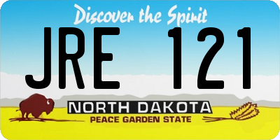 ND license plate JRE121