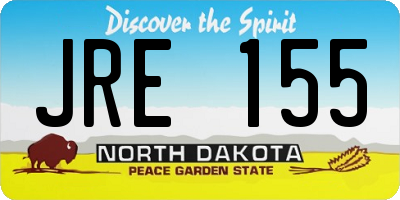 ND license plate JRE155