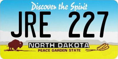 ND license plate JRE227