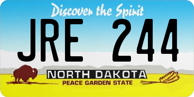 ND license plate JRE244