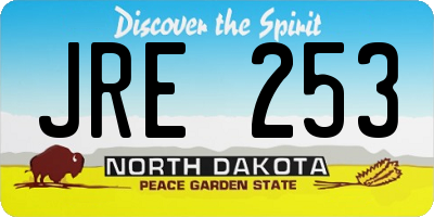 ND license plate JRE253