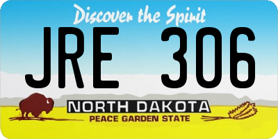 ND license plate JRE306