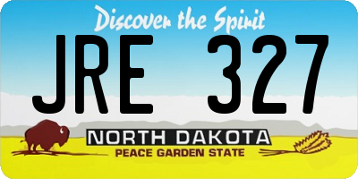 ND license plate JRE327
