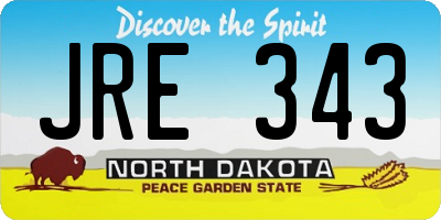 ND license plate JRE343