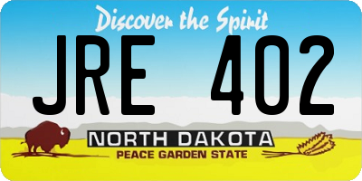 ND license plate JRE402