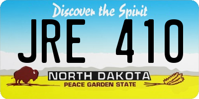 ND license plate JRE410