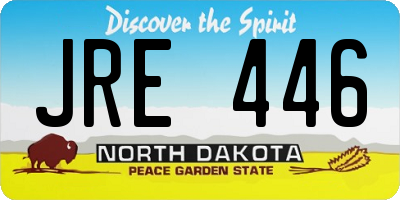 ND license plate JRE446