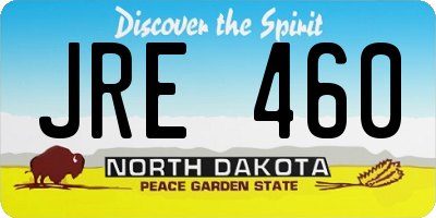 ND license plate JRE460