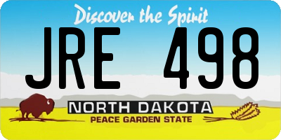 ND license plate JRE498