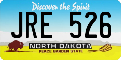 ND license plate JRE526