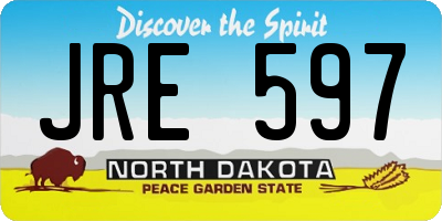 ND license plate JRE597