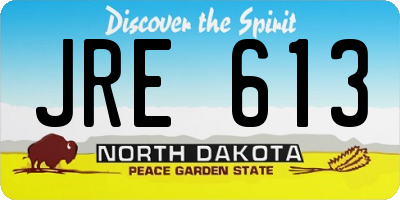 ND license plate JRE613