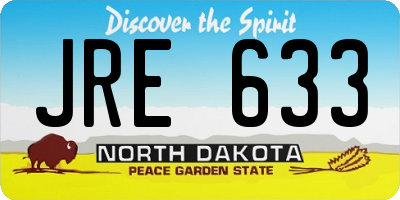 ND license plate JRE633